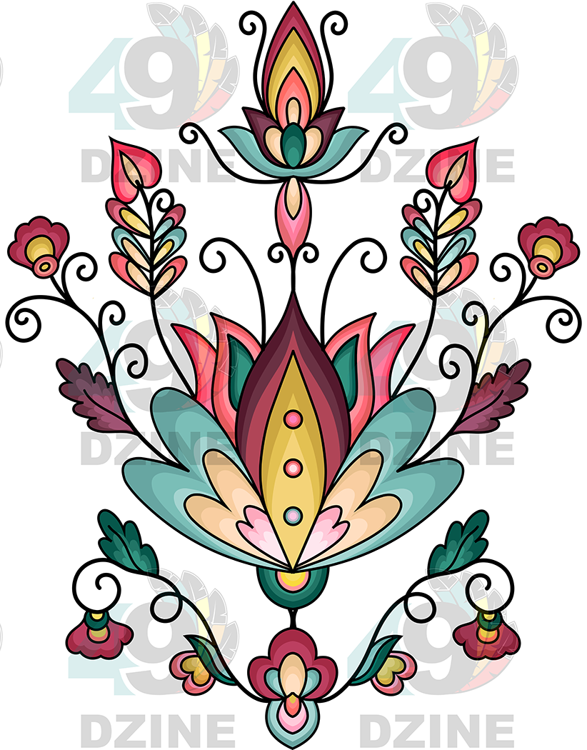 Floral Transfer - Golden Harvest Bloom Various Sizes