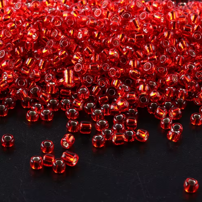 Seed Beads Size 11/0 - Sheer Cherry
