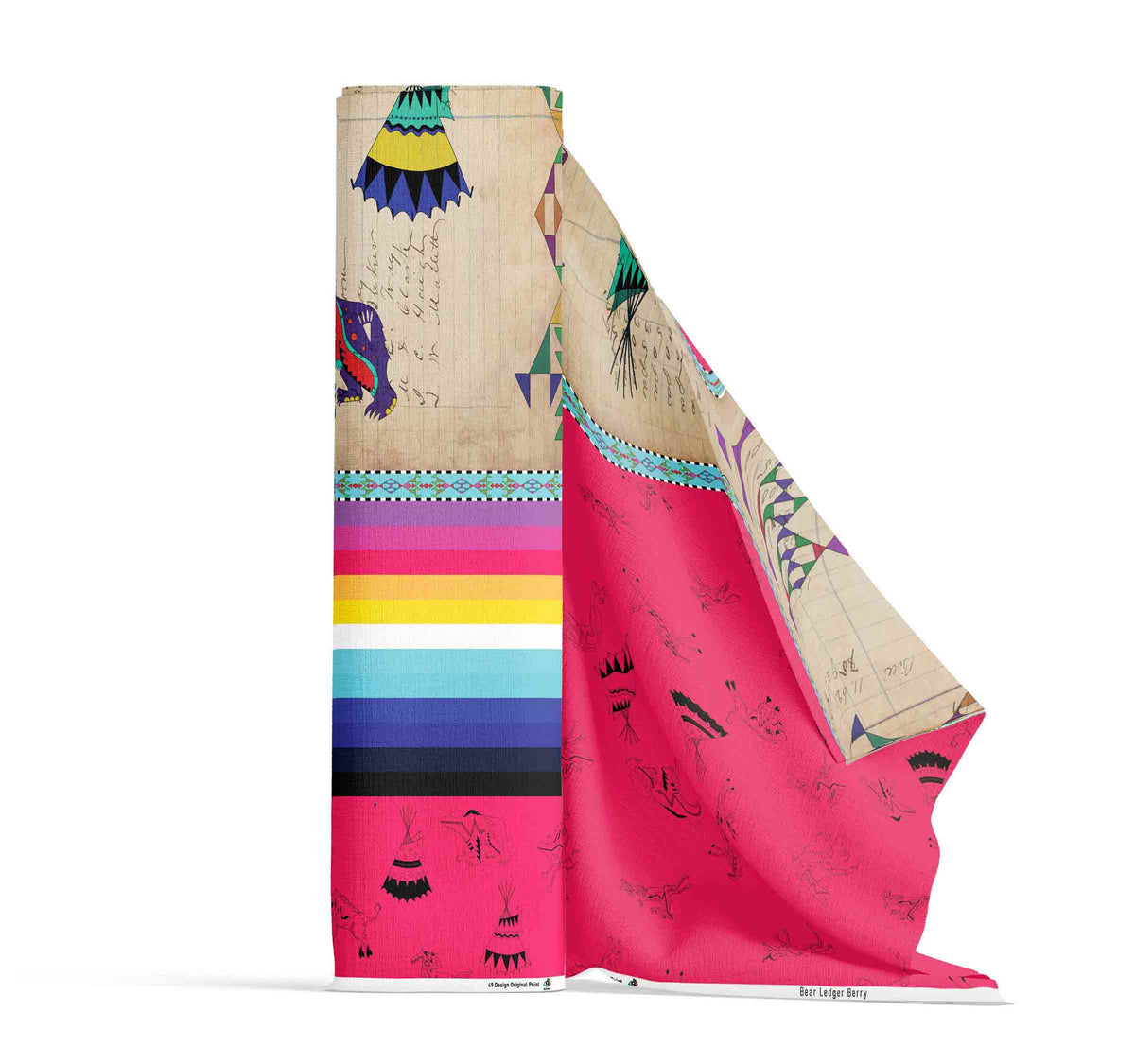 Ledger Bears Berry Cotton Poplin