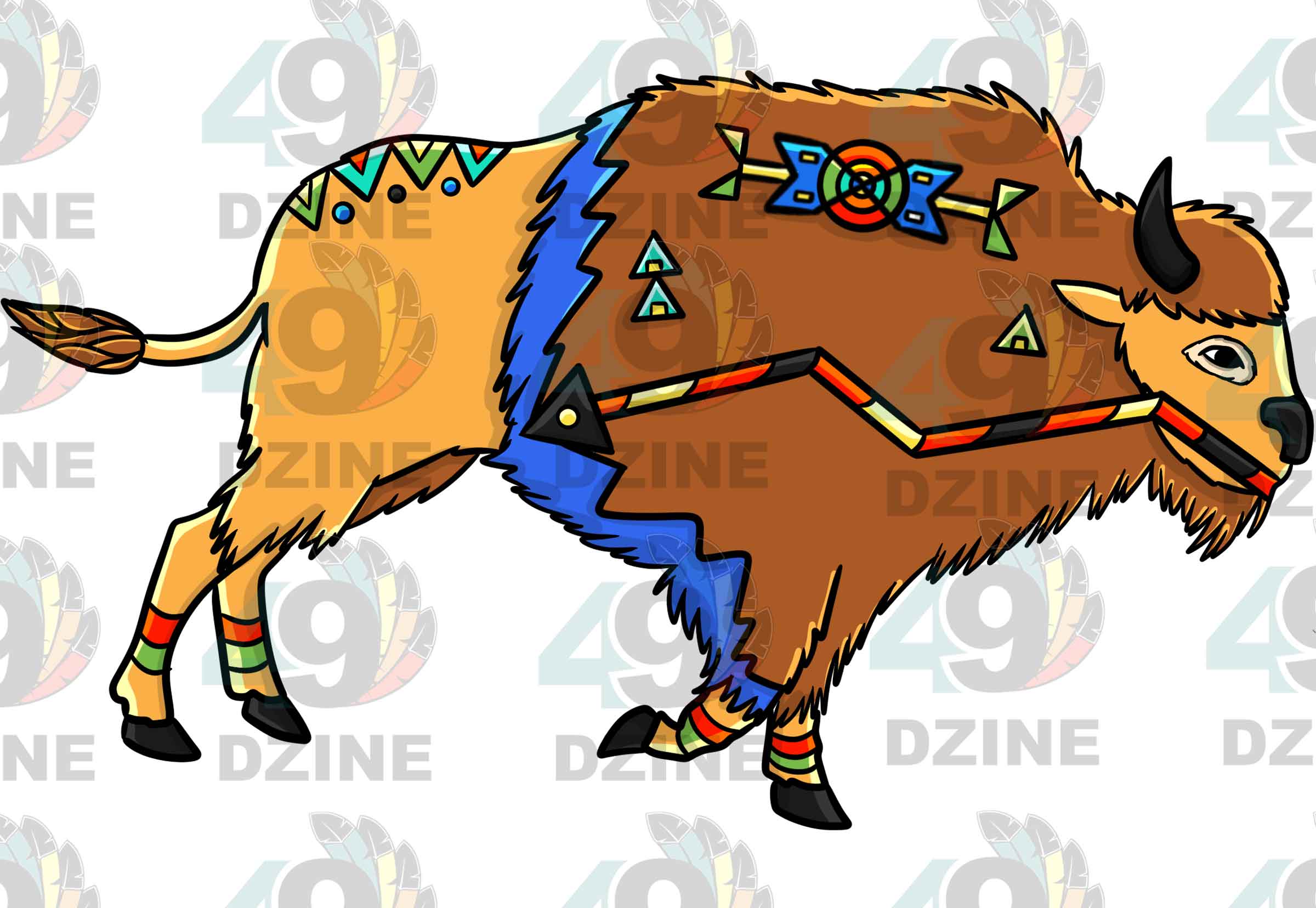 Buffalo 1 Colored UV Sticker