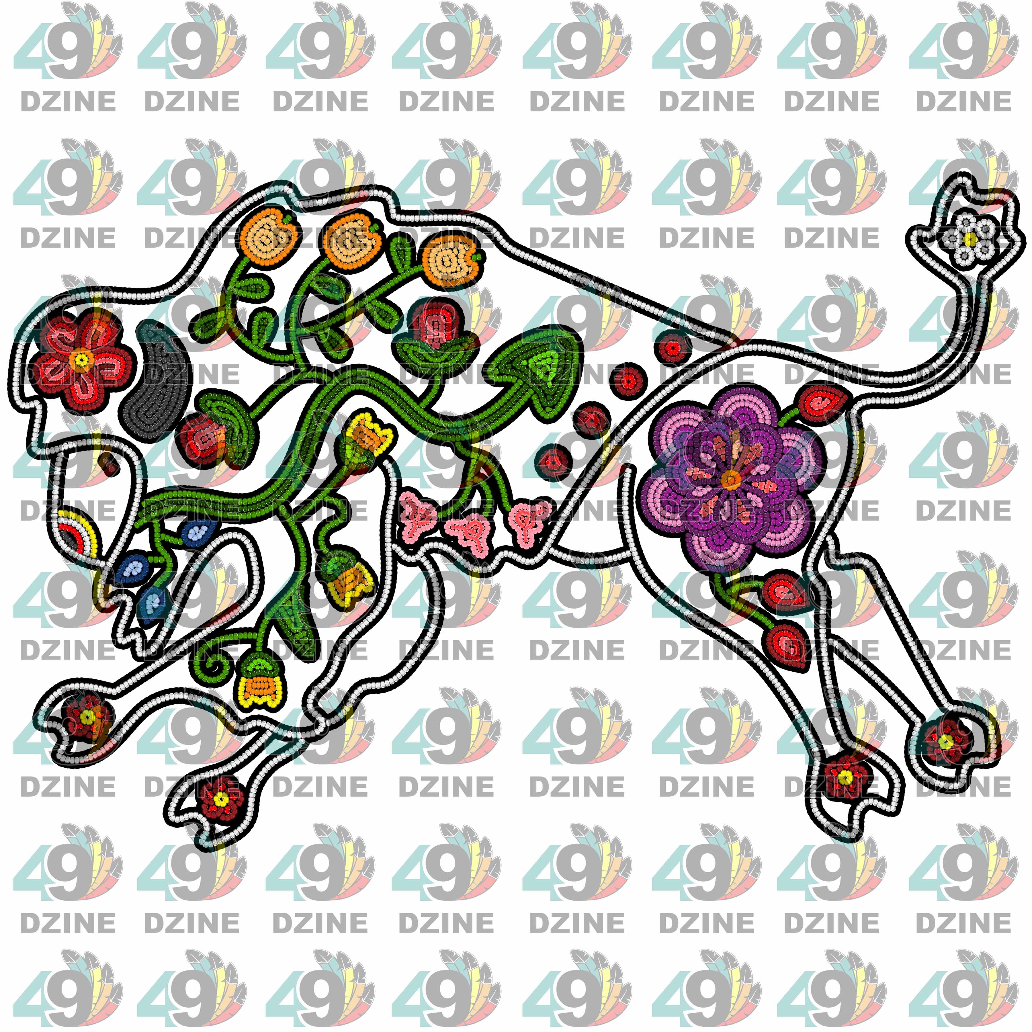 Floral Ledger Bison White UV Sticker