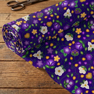 Midnight Moss Bloom Aubergine Cotton Poplin