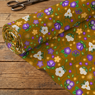 Midnight Moss Bloom Toffee Cotton Poplin