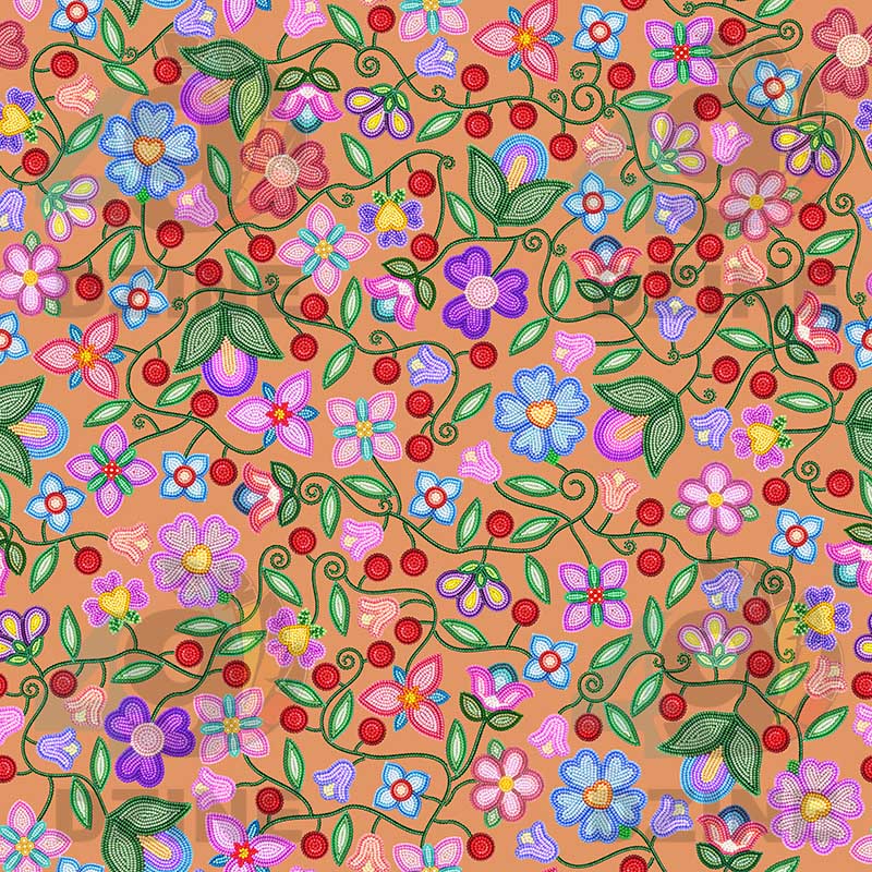 Petal Harmony Terra Cotta Cotton Poplin
