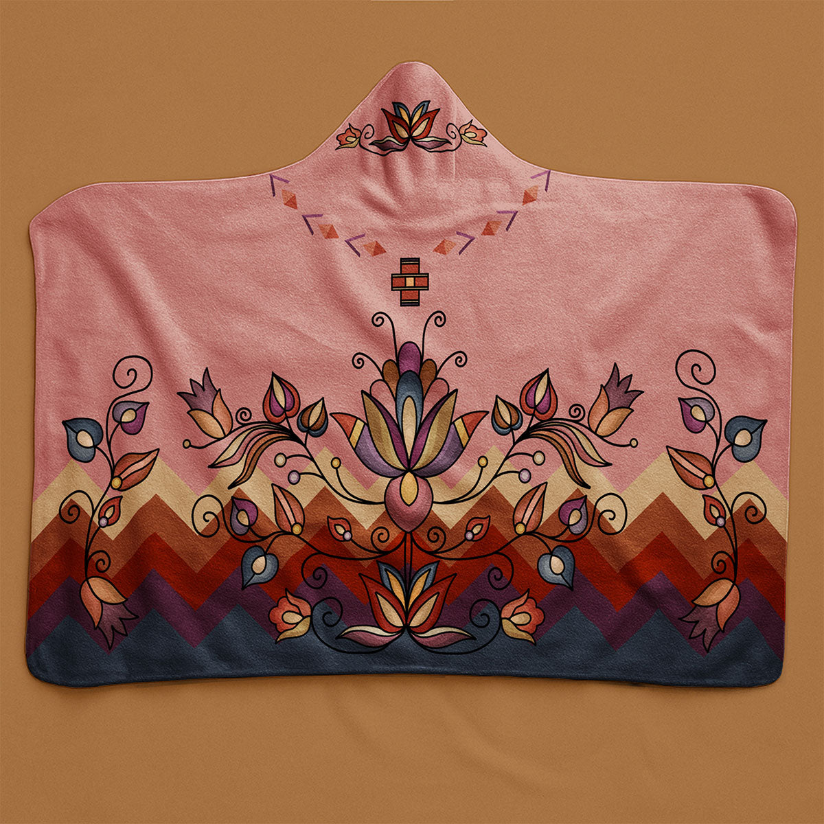 Ember Blossom Hooded Blanket