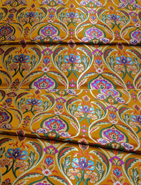 Delicate Damask Pumpkin Jacquard Fabric