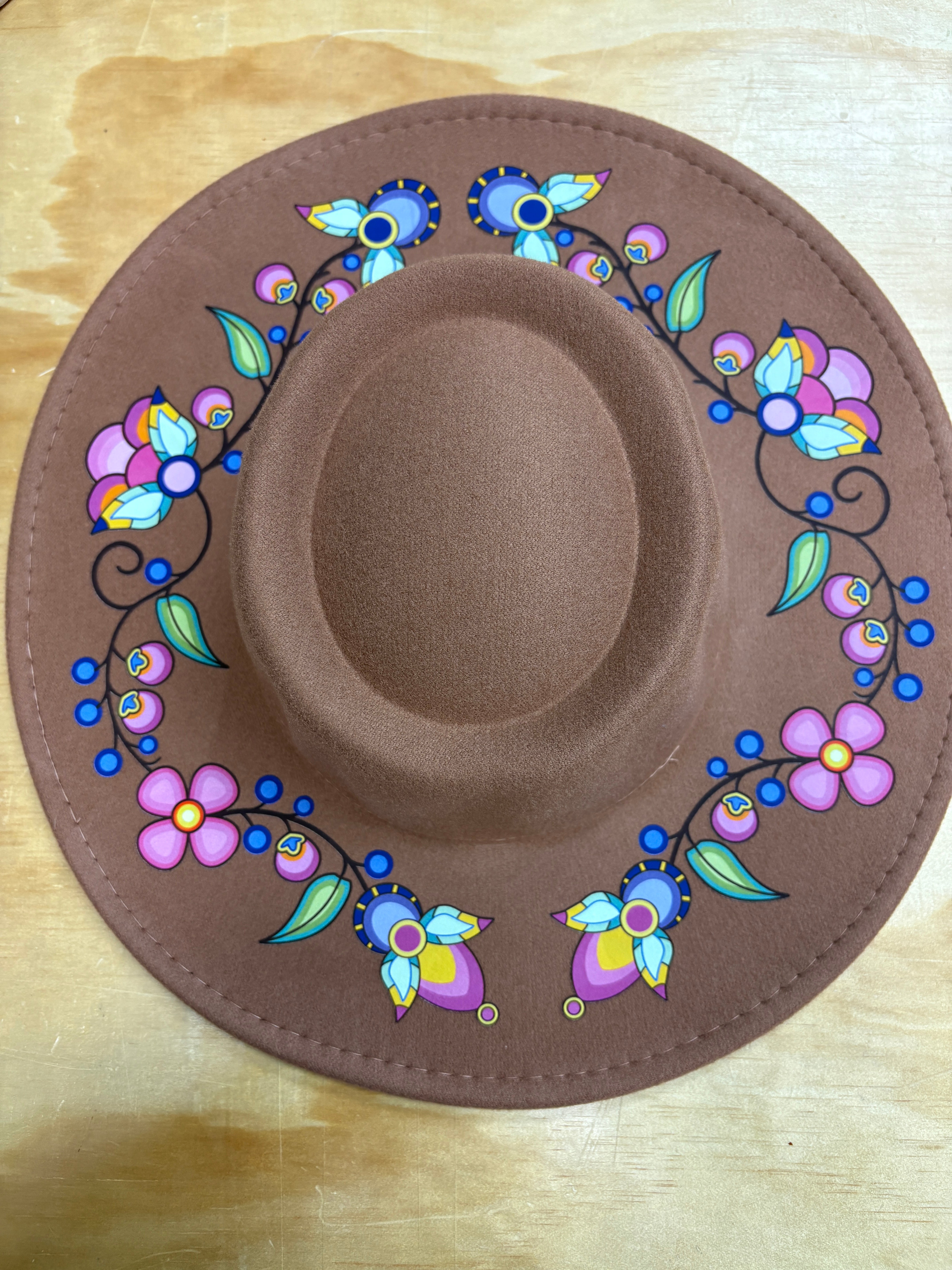 Pink Winter Blues Camel Fedora Hat