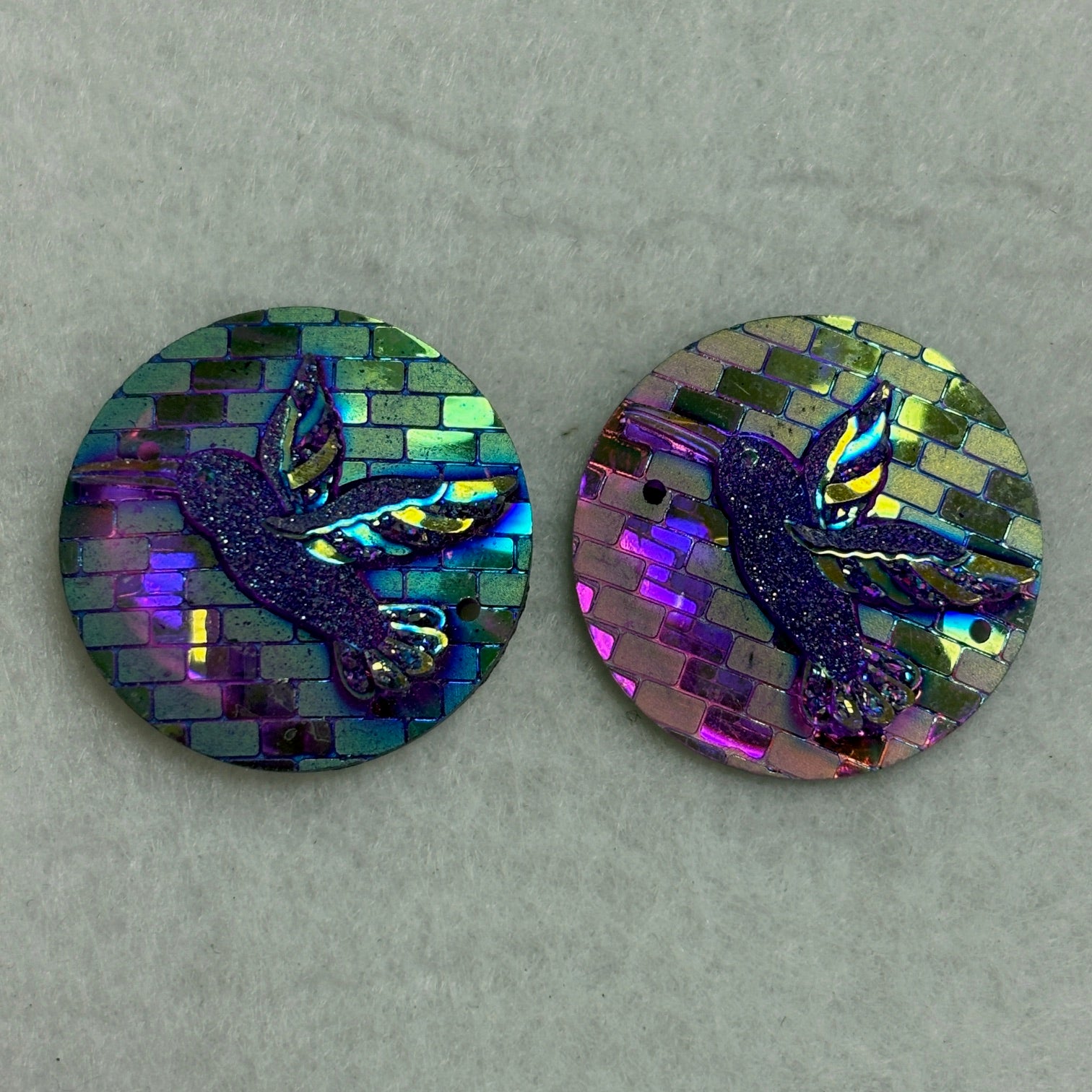 Hummingbird Cabochons Set of 2