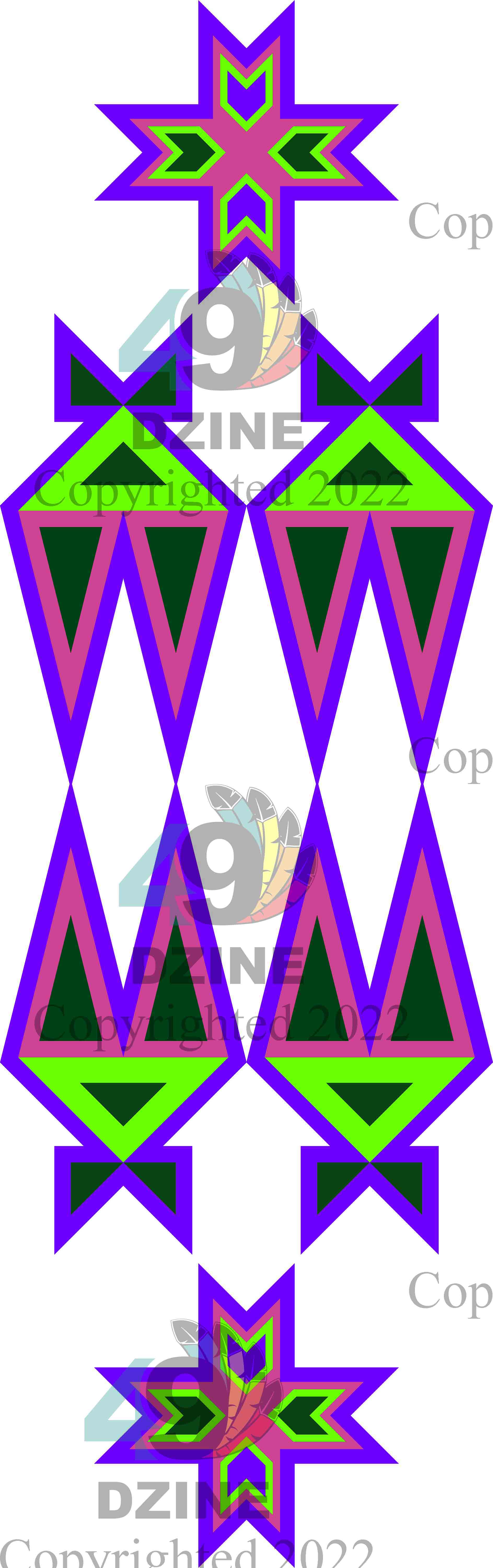 11-inch Geometric Transfer Four Directions Lodges