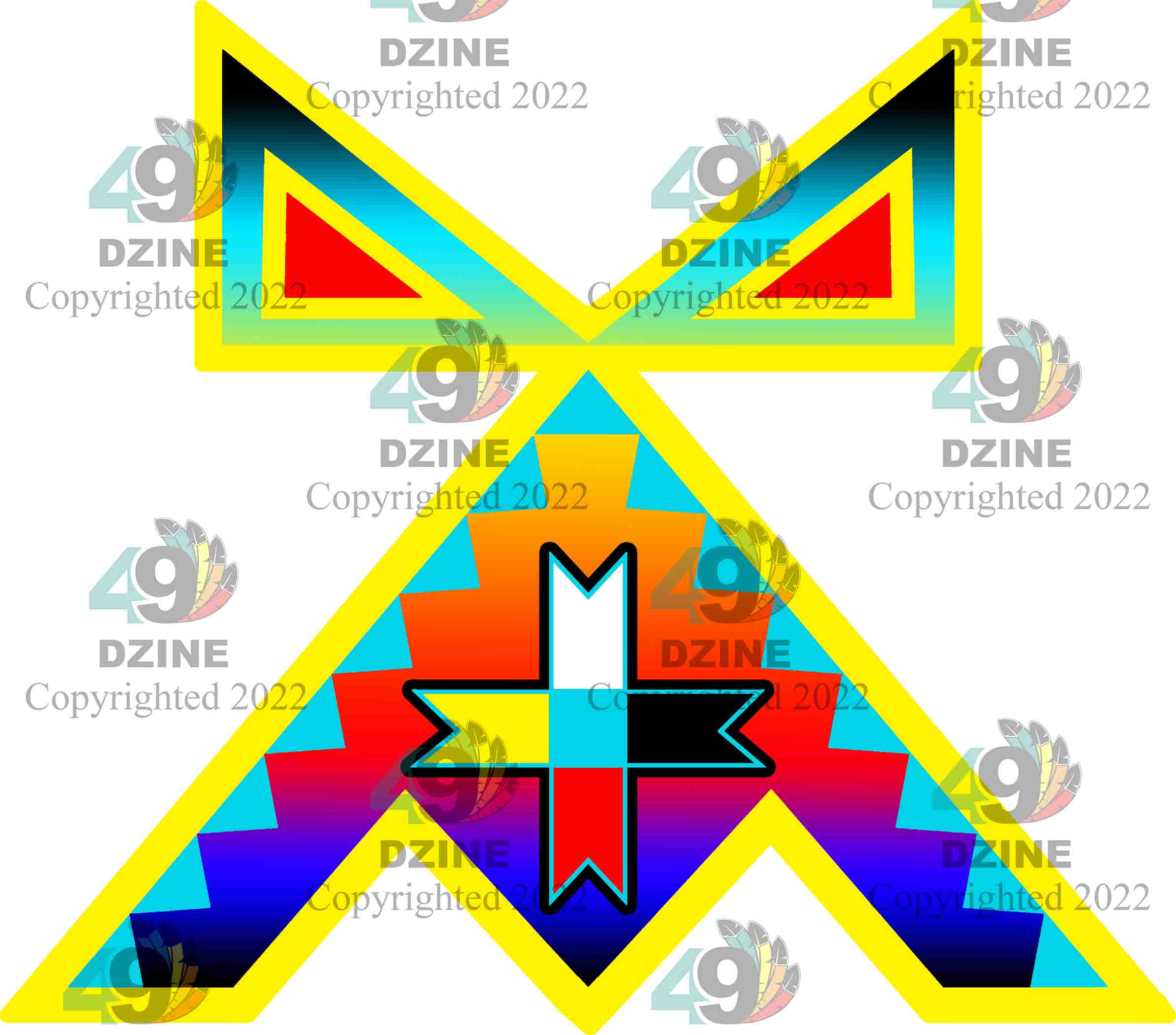 11-inch Geometric Transfer Rainbow Lodge