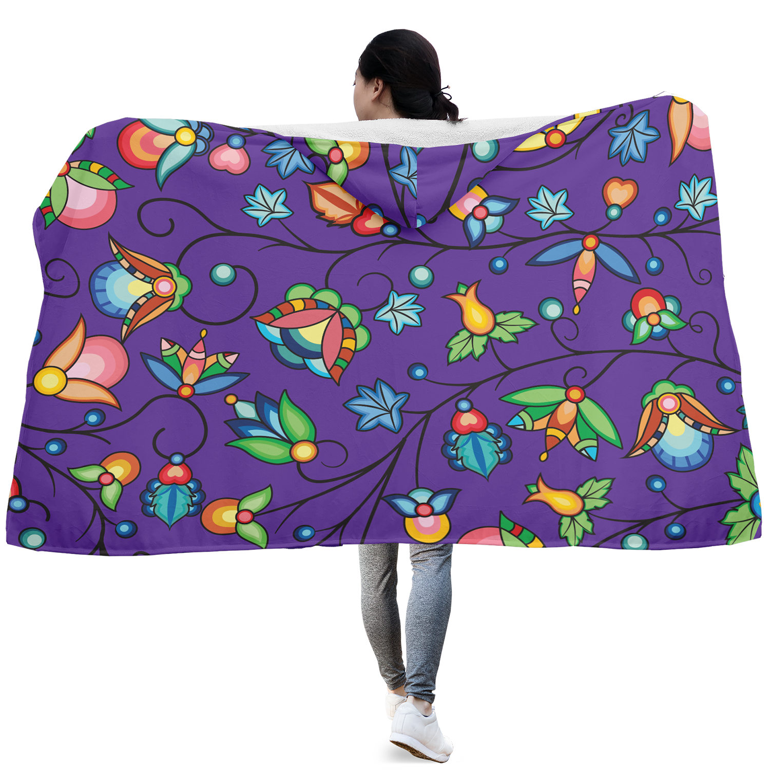 Prairie Plains Spirit Midnight Purple Hooded Blanket
