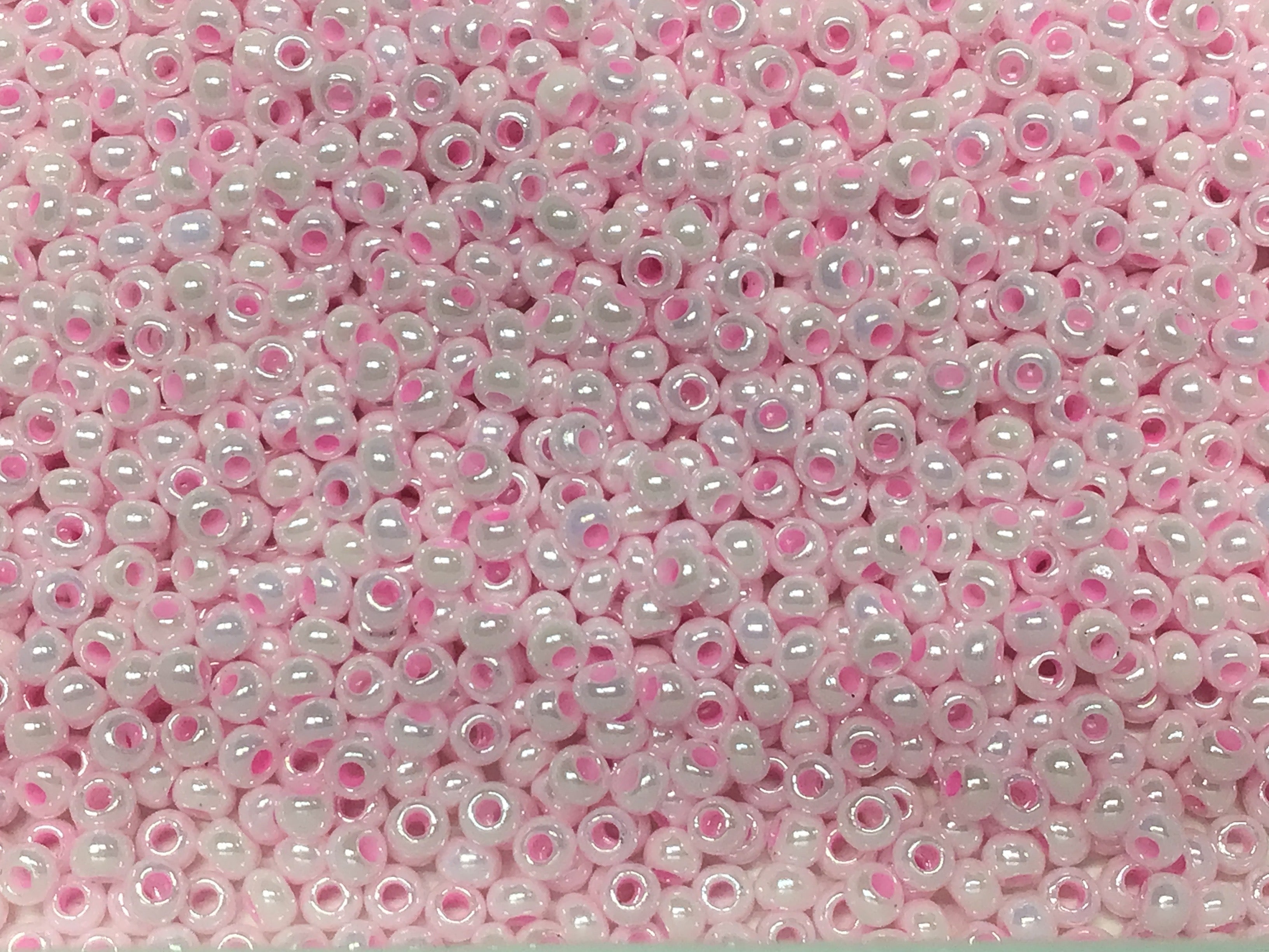 Shell Galvanized Seed Beads Size 11/0 - Pink Pearl