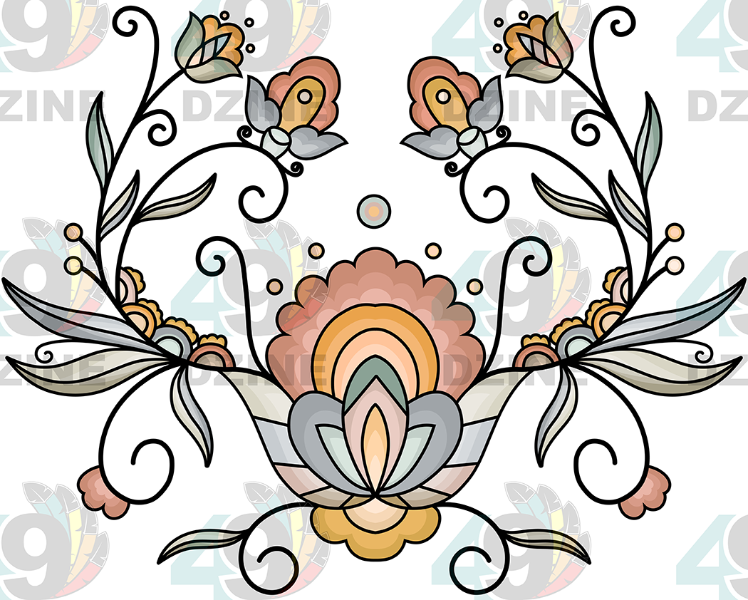 Floral Transfer - Falling Leaf Rising Bloom Various Sizes