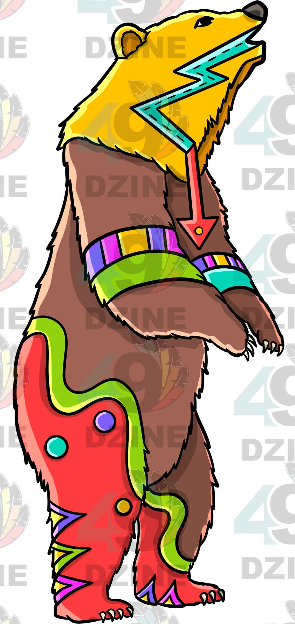 Bear 4 Colored UV Sticker