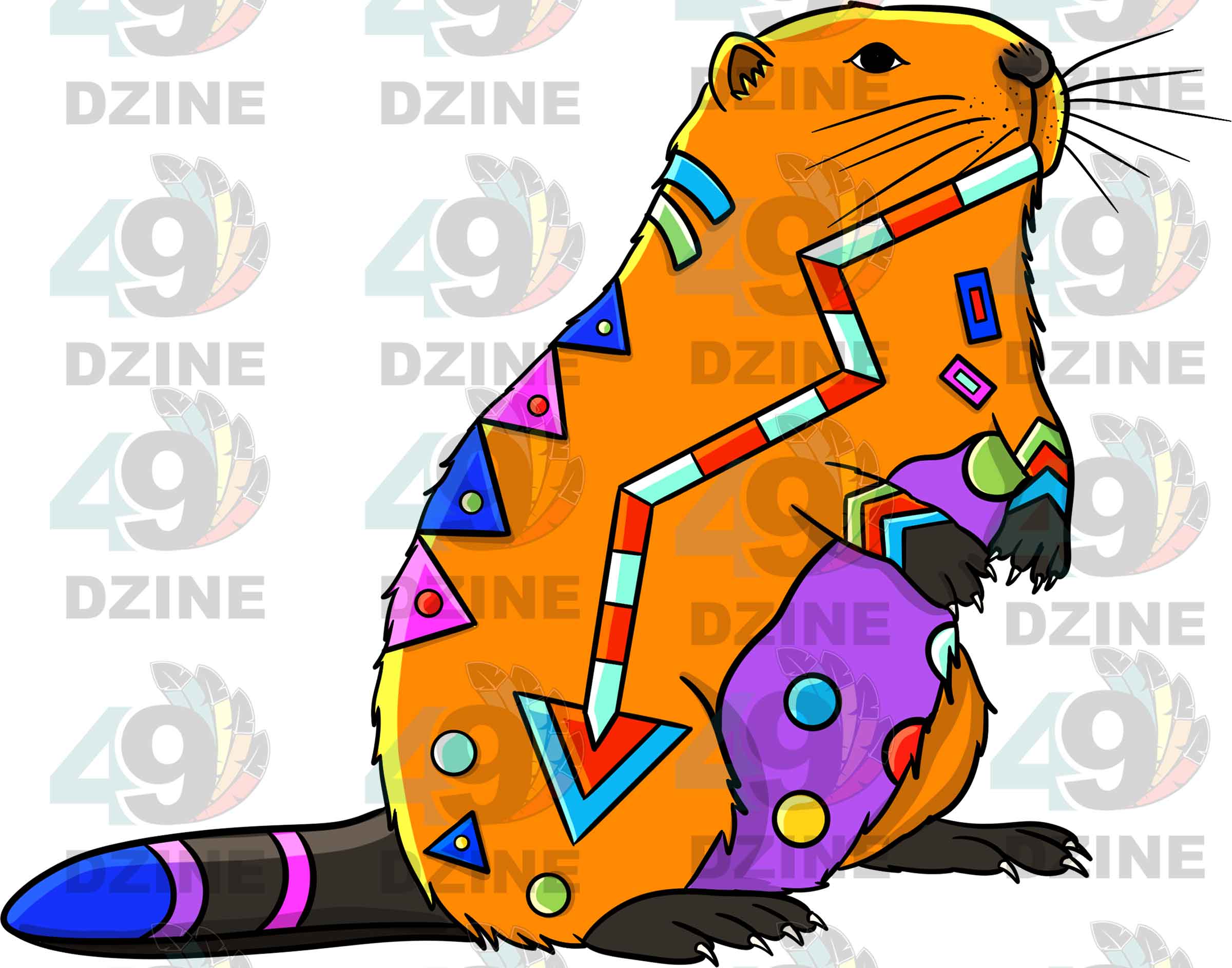 Beaver 2 Colored UV Sticker