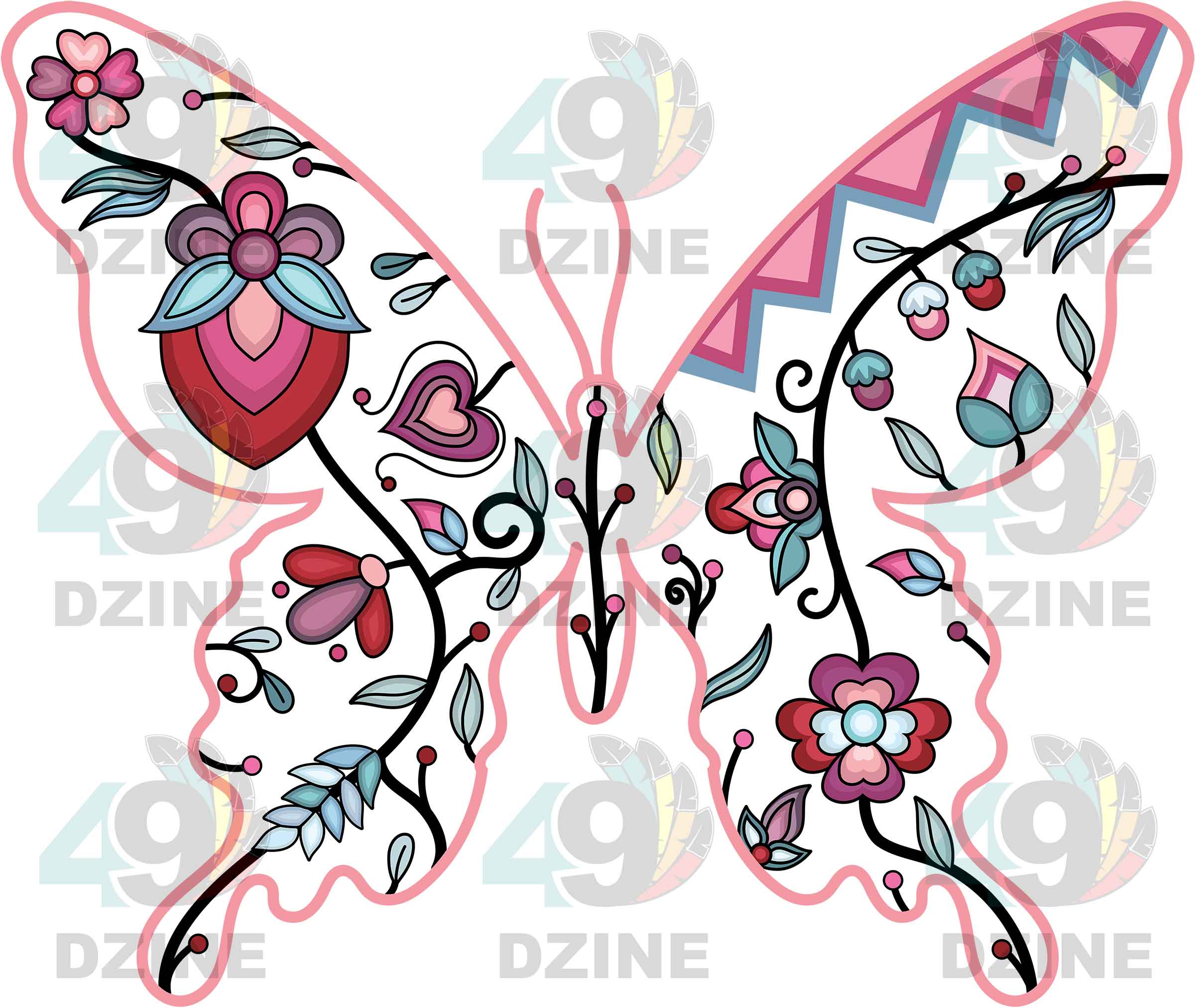 Butterfly Floral Animals 02 Various Sizes