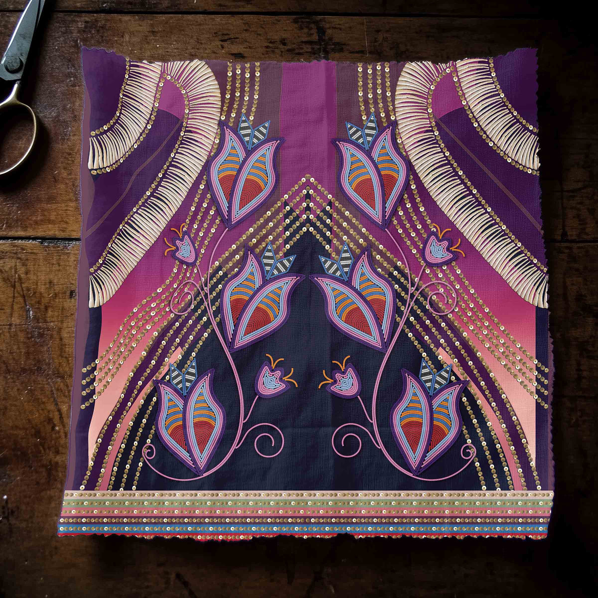 Dentalium Dreams Berry Cotton Poplin