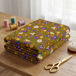 Midnight Moss Bloom Toffee Cotton Poplin