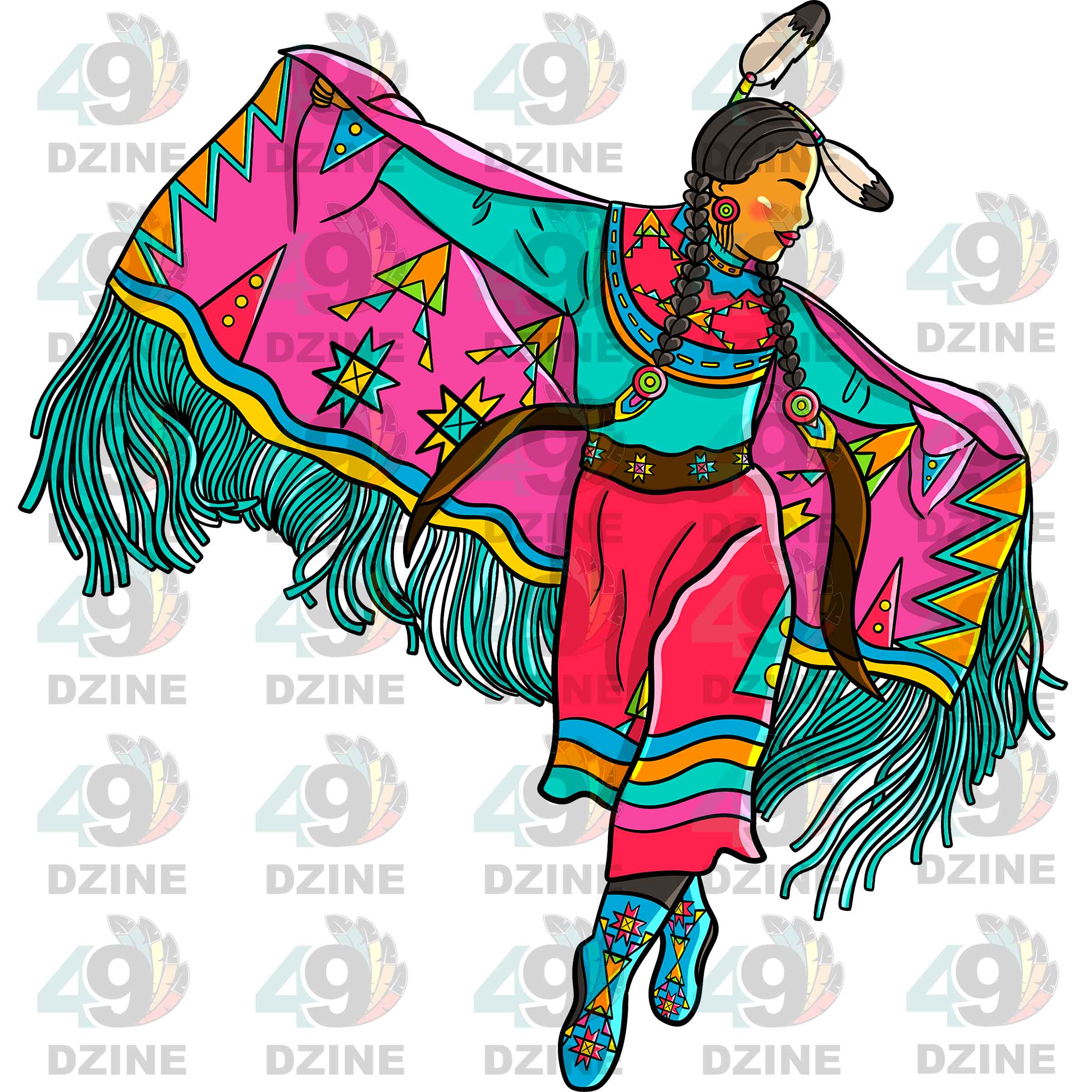 Fancy Shawl Dancer 1 UV Sticker