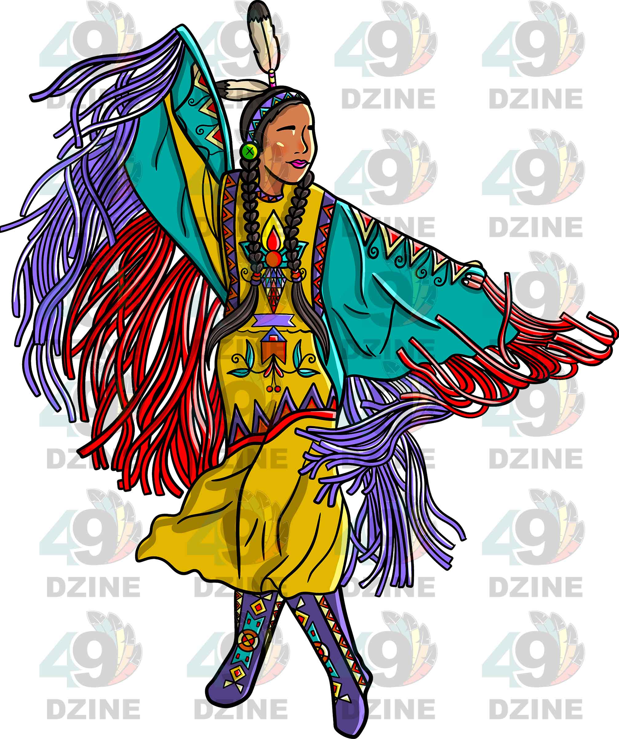 Fancy Shawl Dancer 2 UV Sticker