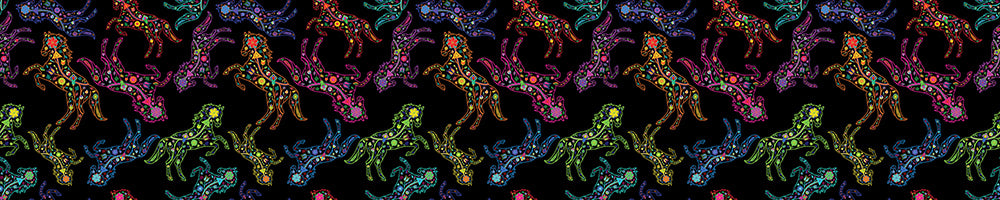 Floral Horse Printed Ribbon