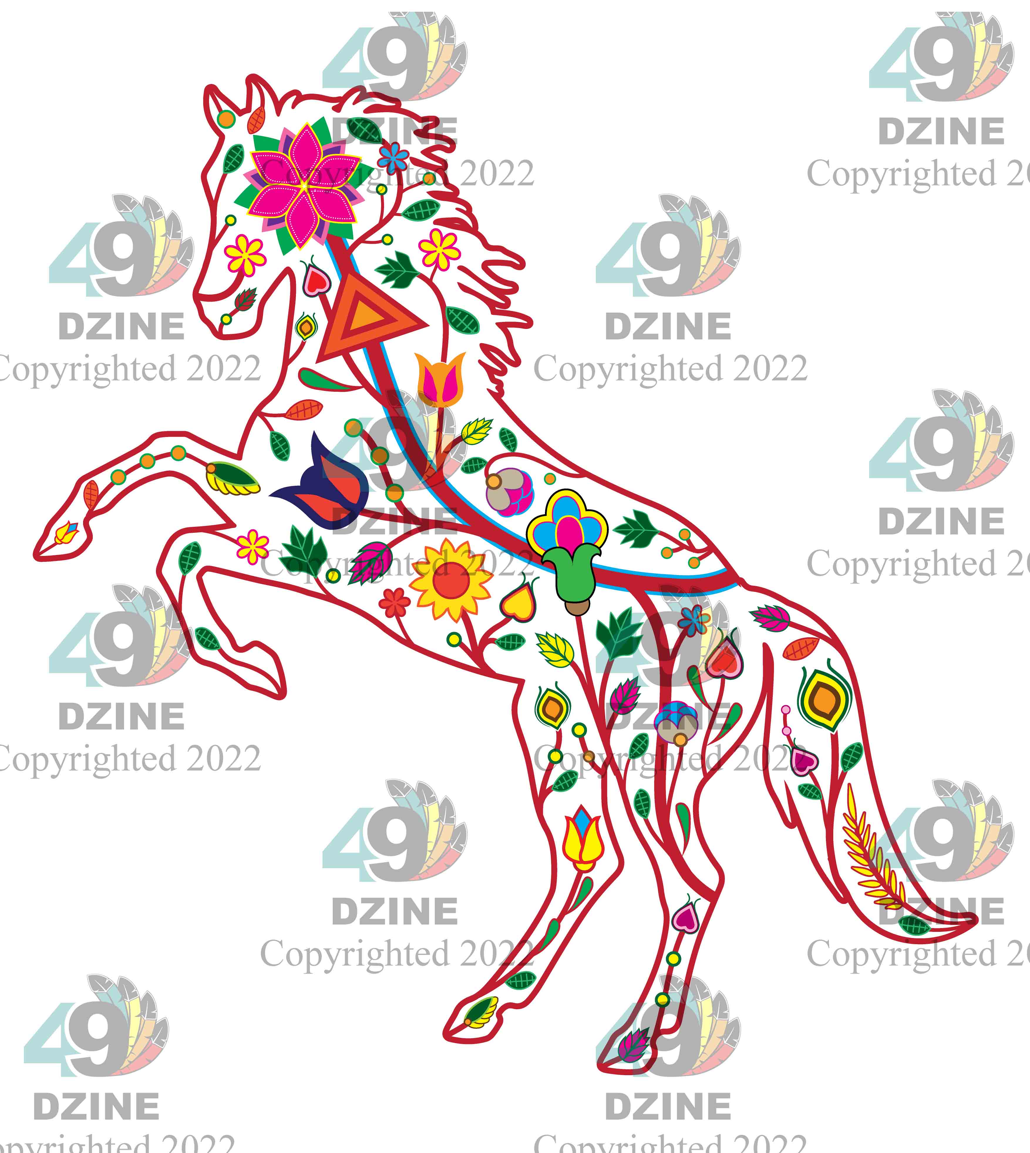 Floral Horse Sticker