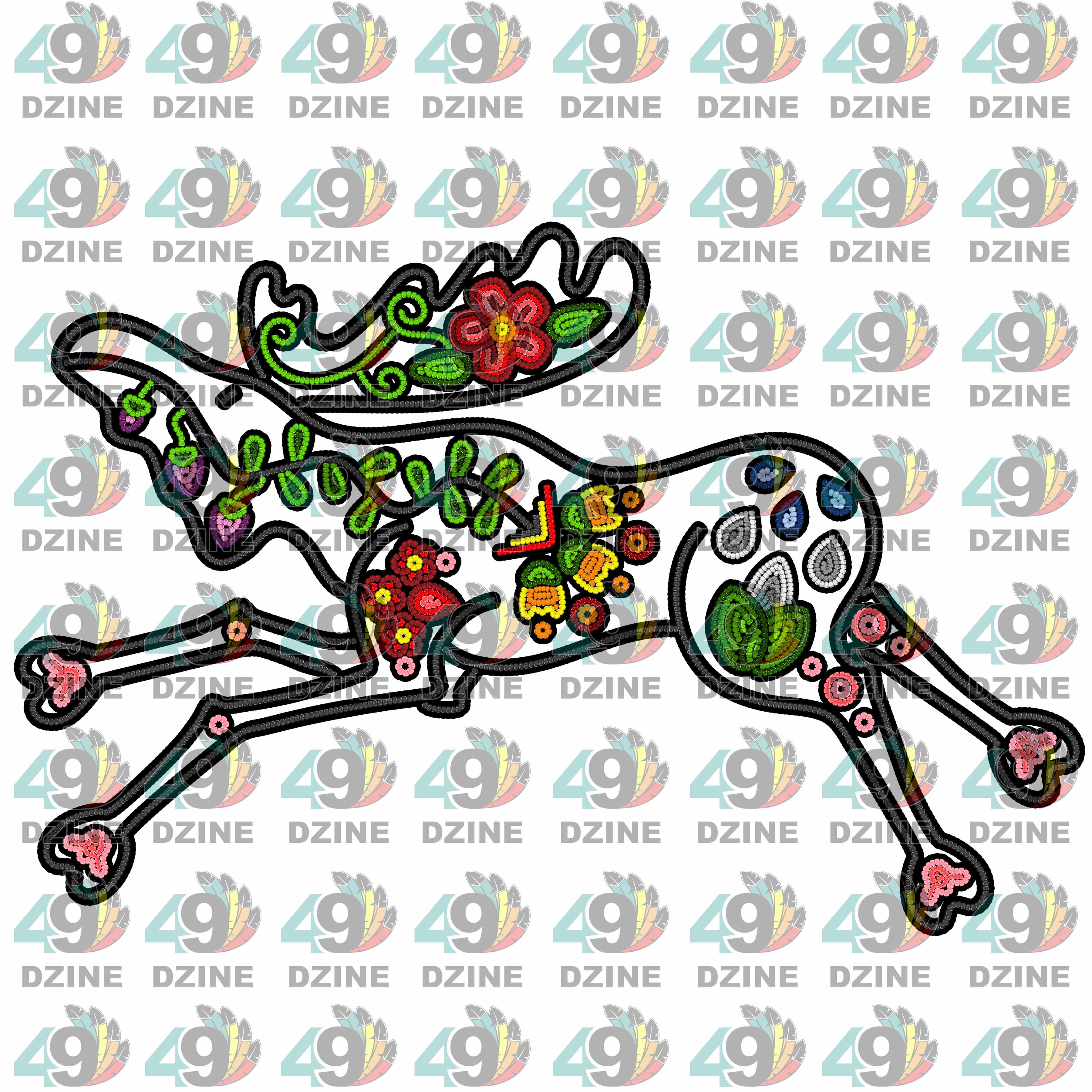 Floral Ledger Moose 01 UV Sticker