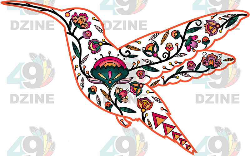 Hummingbird Floral Animals 01-M Various Sizes