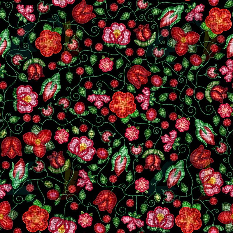 Rose Reverie Black Cotton Poplin