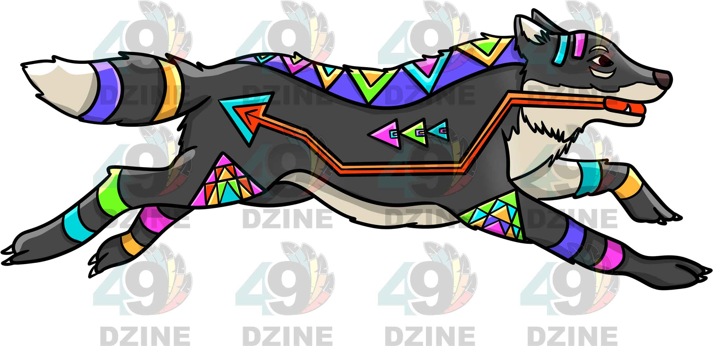 Wolf 3 Colored UV Sticker