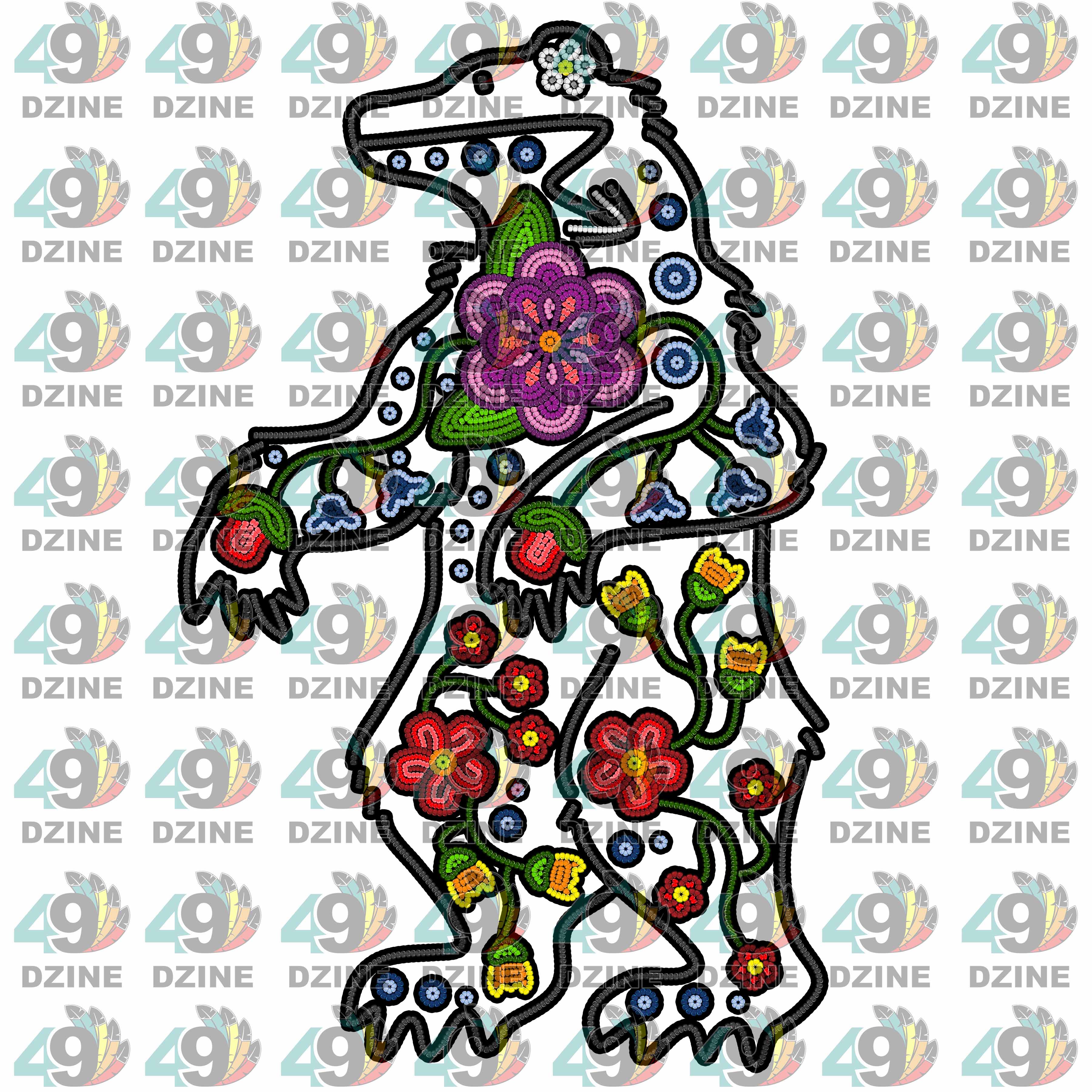 12-inch Floral Ledger Transfer