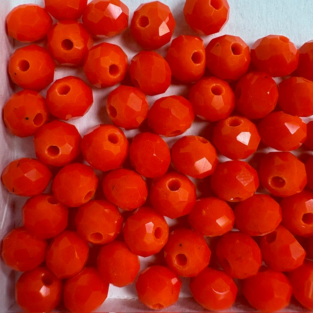 6mm Rondelle Glass Bead - Peach Peral