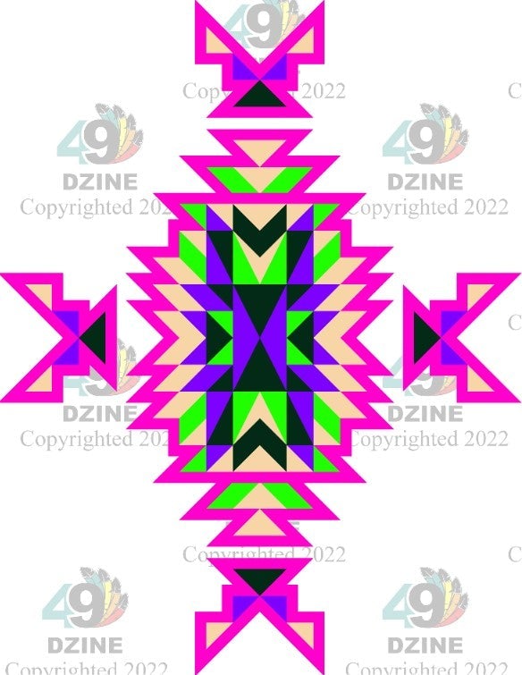 14-inch Geometric Transfer Geo Directions Tipis